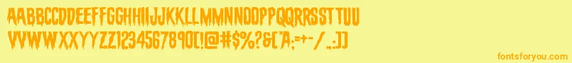 evafangoriaexpand Font – Orange Fonts on Yellow Background