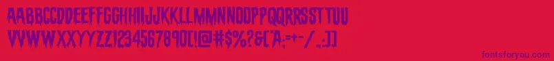 Fonte evafangoriaexpand – fontes roxas em um fundo vermelho