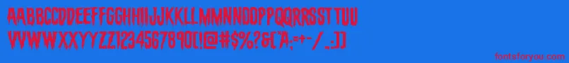 evafangoriaexpand Font – Red Fonts on Blue Background