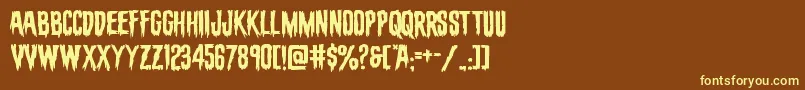 evafangoriaexpand Font – Yellow Fonts on Brown Background