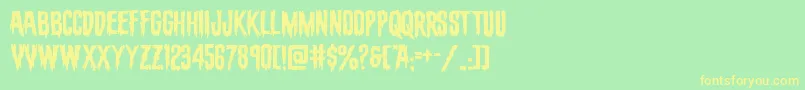 Шрифт evafangoriaexpand – жёлтые шрифты на зелёном фоне