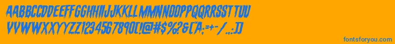 evafangoriaexpandital Font – Blue Fonts on Orange Background