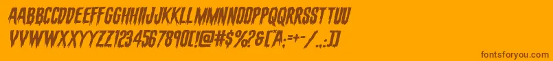 Шрифт evafangoriaexpandital – коричневые шрифты на оранжевом фоне