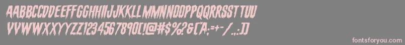 フォントevafangoriaexpandital – 灰色の背景にピンクのフォント