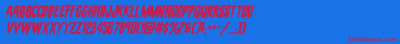 evafangoriaexpandital Font – Red Fonts on Blue Background