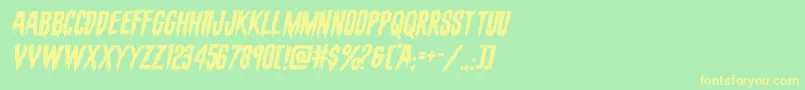 evafangoriaexpandital-Schriftart – Gelbe Schriften auf grünem Hintergrund