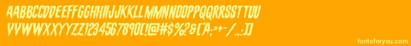 evafangoriaexpandital Font – Yellow Fonts on Orange Background