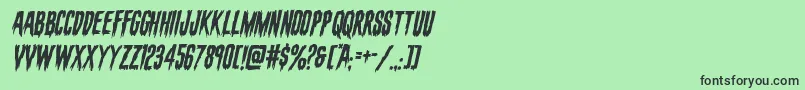 フォントevafangoriaital – 緑の背景に黒い文字