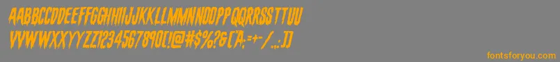 フォントevafangoriaital – オレンジの文字は灰色の背景にあります。