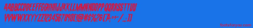 evafangoriaital Font – Red Fonts on Blue Background