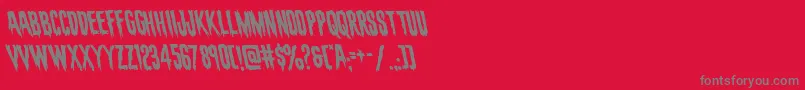 evafangorialeft-Schriftart – Graue Schriften auf rotem Hintergrund