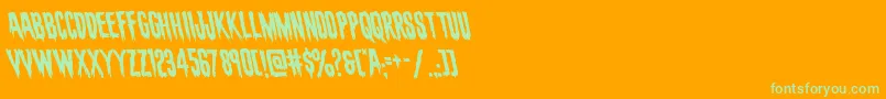 evafangorialeft Font – Green Fonts on Orange Background