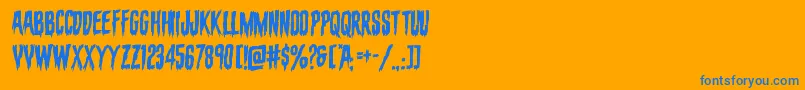 evafangoriarotal-fontti – siniset fontit oranssilla taustalla