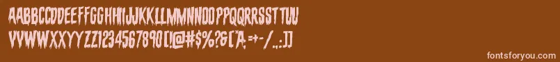evafangoriarotal-Schriftart – Rosa Schriften auf braunem Hintergrund