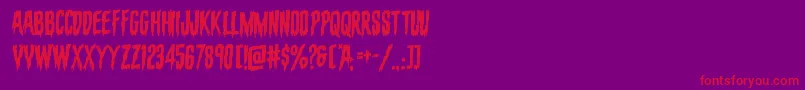 evafangoriarotal-fontti – punaiset fontit violetilla taustalla