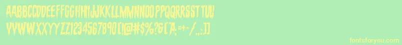 evafangoriarotal Font – Yellow Fonts on Green Background