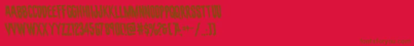 フォントevafangoriarotate – 赤い背景に茶色の文字