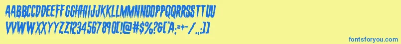 evafangoriarotate2 Font – Blue Fonts on Yellow Background