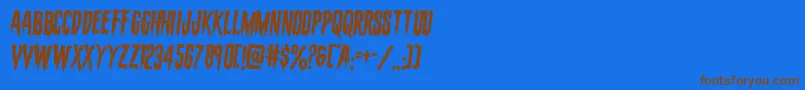 evafangoriarotate2 Font – Brown Fonts on Blue Background