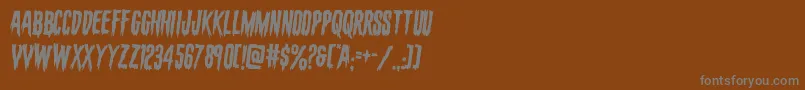 フォントevafangoriarotate2 – 茶色の背景に灰色の文字