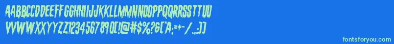 フォントevafangoriarotate2 – 青い背景に緑のフォント