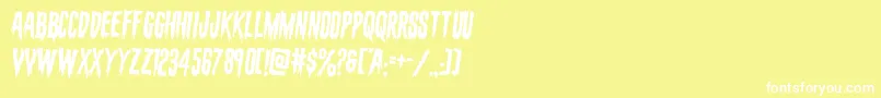 Шрифт evafangoriarotate2 – белые шрифты на жёлтом фоне
