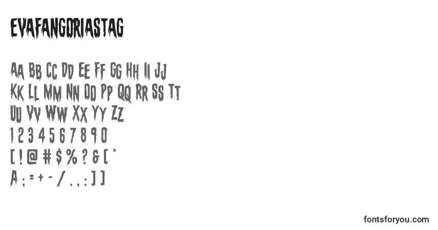 Evafangoriastag-fontti – aakkoset, numerot, erikoismerkit