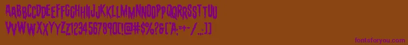 evafangoriastag-Schriftart – Violette Schriften auf braunem Hintergrund