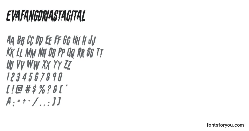 Fuente Evafangoriastagital - alfabeto, números, caracteres especiales