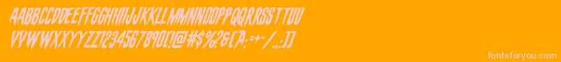 evafangoriasuperital-Schriftart – Rosa Schriften auf orangefarbenem Hintergrund