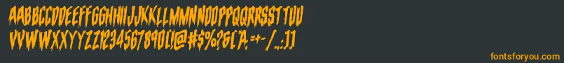 フォントevafangoriawarprotal – 黒い背景にオレンジの文字