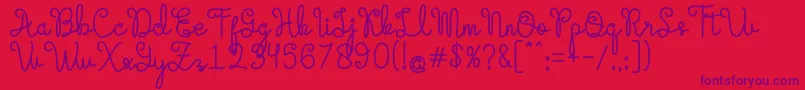 Evangetta Bold Font – Purple Fonts on Red Background