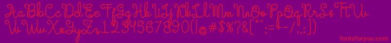 フォントEvangetta Bold – 紫の背景に赤い文字