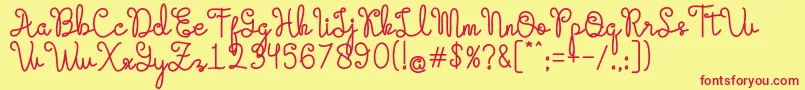 Evangetta Bold-Schriftart – Rote Schriften auf gelbem Hintergrund