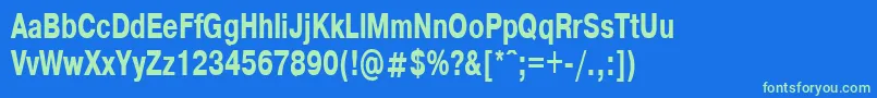 HelvdlBold70b Font – Green Fonts on Blue Background