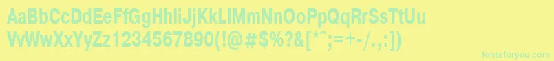 HelvdlBold70b Font – Green Fonts on Yellow Background