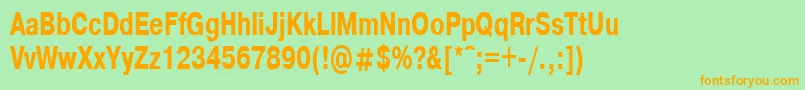 HelvdlBold70b Font – Orange Fonts on Green Background