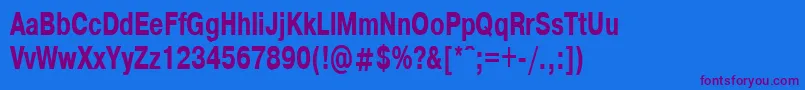 HelvdlBold70b Font – Purple Fonts on Blue Background