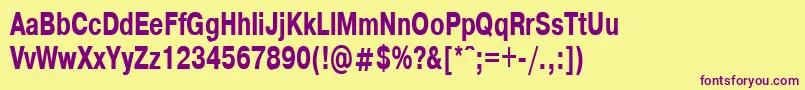 HelvdlBold70b Font – Purple Fonts on Yellow Background