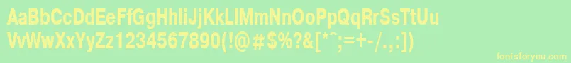 HelvdlBold70b Font – Yellow Fonts on Green Background