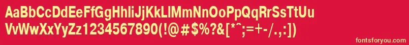 HelvdlBold70b Font – Yellow Fonts on Red Background