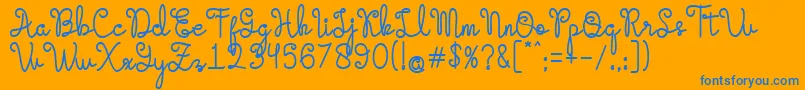 Evangetta Bold Font – Blue Fonts on Orange Background