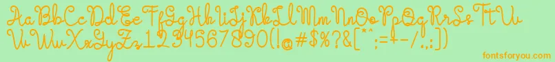 Evangetta Bold Font – Orange Fonts on Green Background