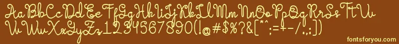 Evangetta Bold Font – Yellow Fonts on Brown Background