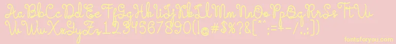 Evangetta Bold Font – Yellow Fonts on Pink Background