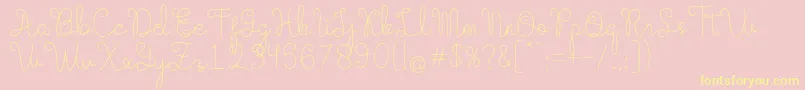 Evangetta Etra Light Font – Yellow Fonts on Pink Background