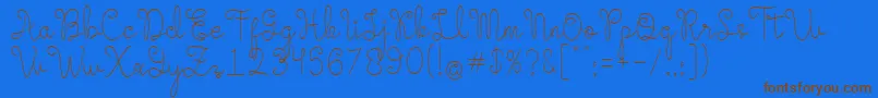 Evangetta Etra Light Font – Brown Fonts on Blue Background