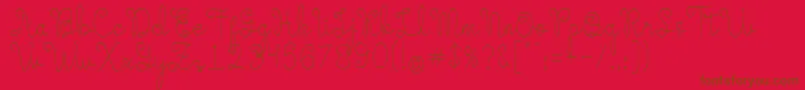 Evangetta Etra Light-Schriftart – Braune Schriften auf rotem Hintergrund