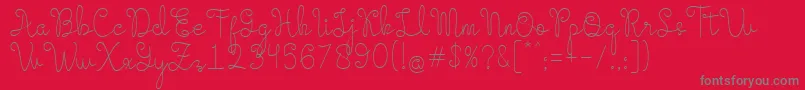 Evangetta Etra Light Font – Gray Fonts on Red Background