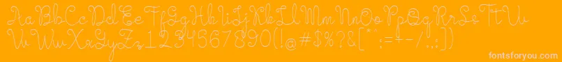 Evangetta Etra Light Font – Pink Fonts on Orange Background